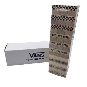 Vans Off The Wall Wooden Block Stacking Game 54 Piece Wood Jenga Adult Kids